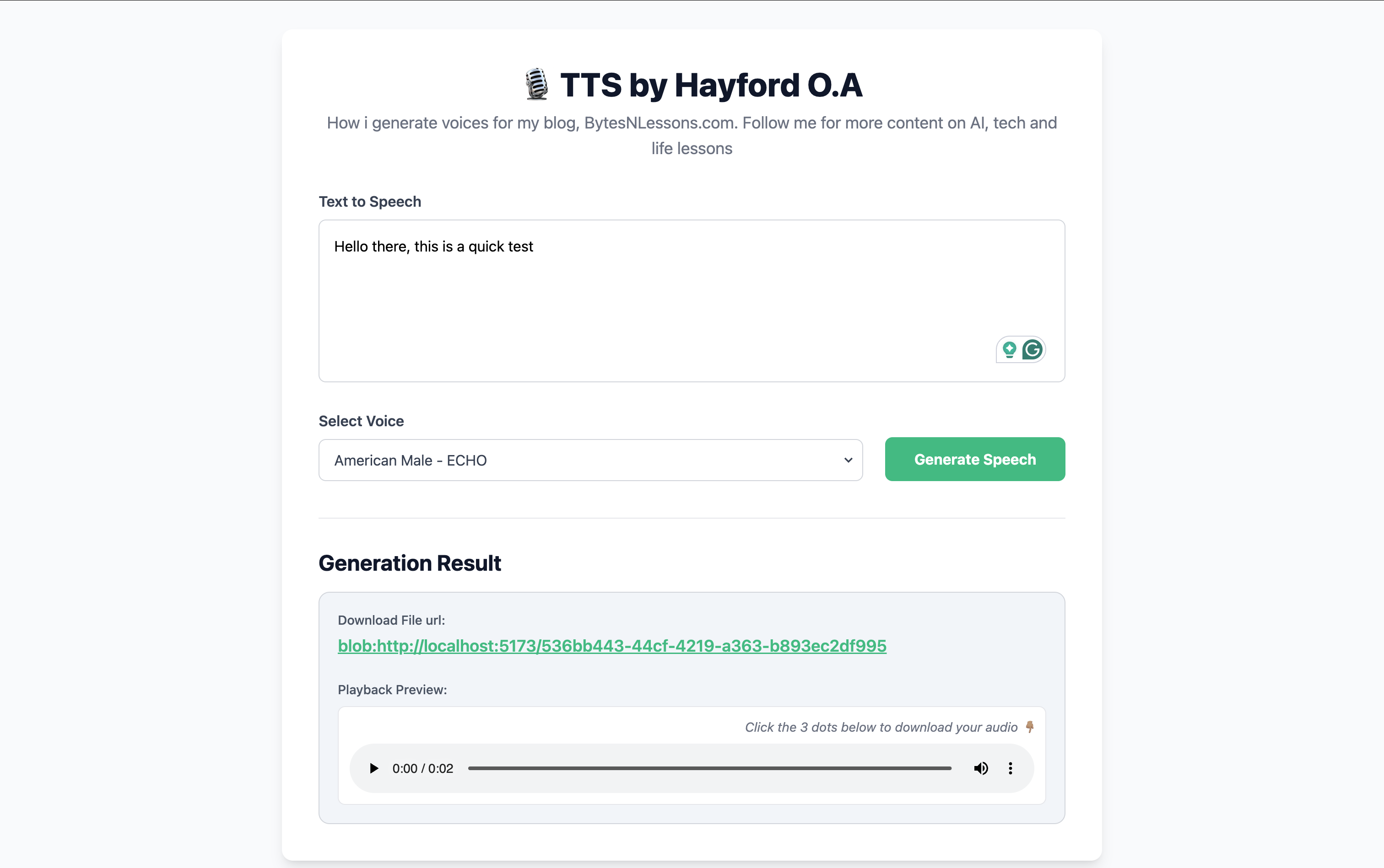 TTS by Heyphord project